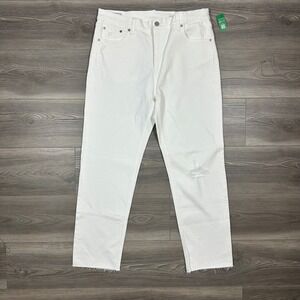 NWT Gap White Cheeky Straight High Rise Jeans - SIZE 32/14L Clean Girl Vacation